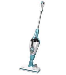 Black & Decker SteaMitt FSMH1321JSM - Nettoyeur à vapeur - balai - sans sac - blanc/bleu aqua