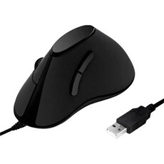LogiLink Ergonomic Vertical - Souris verticale - optique - 5 boutons - filaire - USB - noir