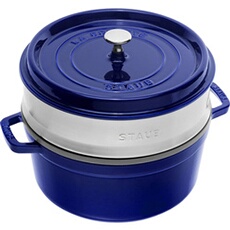 Cocotte Ronde avec Panier Vapeur 26 cm Bleu Intense