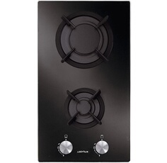 AV32HBK - Table de cuisson au gaz - 2 plaques de cuisson - Niche - largeur : 26.8 cm - profondeur : 48 cm - verre noir