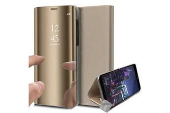 Coque et tui tlphone mobile Htdmobiles Housse etui coque portefeuille clear view pour xiaomi redmi 7a + film ecran - or