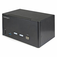 Commutateur KVM DisplayPort 2 Ports pour 3 Moniteurs - 4K 60Hz UHD HDR - KVM de Bureau DP 1.2 avec Hub USB 3.0 2 Ports (5Gbps) et 4 Ports USB 2.0