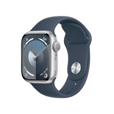 Watch Series 9 (GPS) - 41 mm - aluminium argenté - montre intelligente avec bande sport - fluoroélastomère - bleu orage - taille du bracelet : M/L -