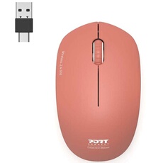 PORT Connect Collection - Souris - droitiers et gauchers - optique - 3 boutons - sans fil - 2.4 GHz - récepteur sans-fil USB/USB-C - terre cuite