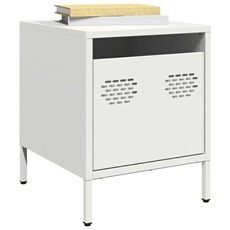 VIDAXL - Table de chevet - Acier - Blanc - 35x39x43,5 cm - Lot de 2