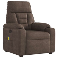 vidaXL - Fauteuil inclinable de massage - Tissu microfibre - Marron