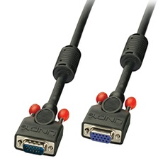 VGA Cable M/F Black 3m HD15 M/F with screws DDC-able