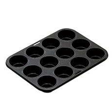 Plaque 12 muffins moka - - Noir - Acier