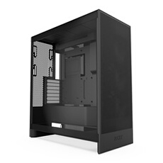 Boitier PC H7 FLOW moyen tour noir avec panneau latéral verre trempé