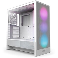 NZXT H5 Flow RGB Compact Mid-Tower ATX Case with RGB Fans - All White