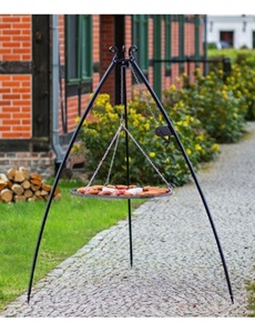 Barbecue sur Trépied DOUA avec grille en acier-80 cm--