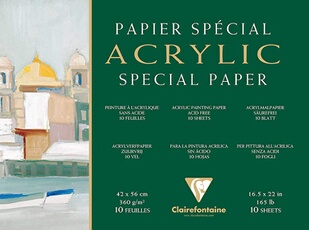 Bloc papier spécial Acrylique 30x40 cm 10 feuilles 360g
