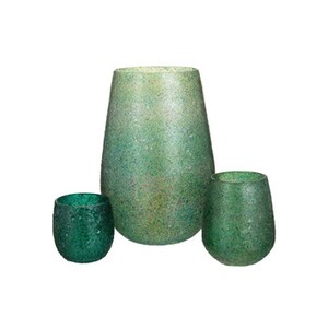 Photophore Double en Verre "Hurricane" 20cm Vert Photophore Double en Verre "Hurricane" 20cm Vert