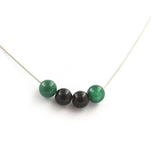 Pierres et Minéraux. Collier perles Tourmaline Schorl du Brésil + Agate Pierres et Minéraux. Collier perles Tourmaline Schorl du Brésil + Agate