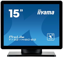 ProLite T1521MSC-B2 - Ecran LED - 15" - écran tactile - 1024 x 768 - TN - 370 cd/m² - 800:1 - 8 ms - HDMI, VGA - haut-parleurs - noir mat