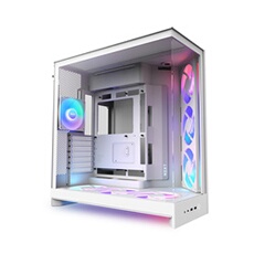 NZXT H9 Flow RGB+ (2025) Dual-Chamber Mid-Tower Case w/ RGB Fans & Controller - All White