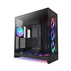 NZXT H9 Flow RGB+ (2025) Dual-Chamber Mid-Tower Case w/ RGB Fans & Controller - All Black