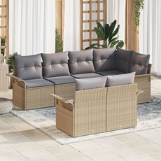 vidaXL - Salon de jardin - Ensemble de canapé 7 pièces - Beige