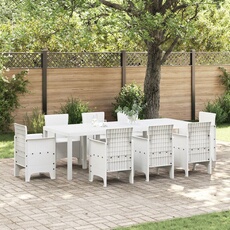 Vidaxl Blanche Table De Jardin 250X100x73 Cm En Poly Rattan