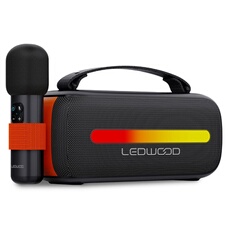 Enceinte Hifi Autonome 130W ACCESS130 Effet LED sur les Boomers, Buetooth USB, Fonction Karaoké avec Microphone sans fil