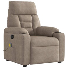 Vidaxl Fauteuil Inclinable De Massage Taupe Tissu Microfibre