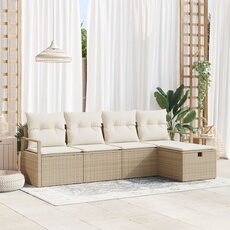 vidaXL - Salon de jardin 5 pièces - Résine tressée - Beige