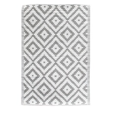 - Tapis en polypropylène - 120 x 180 cm de long - Gris foncé et Blanc