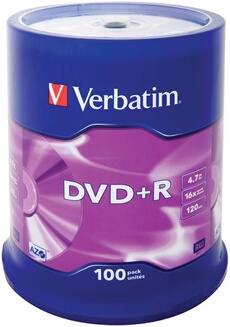 - 100 x DVD+R - 4.7 Go 16x - argent mat - spindle