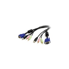 Câble pour switch KVM VGA avec USB, audio stéréo et microphone 3,5 mm - 1,80 m - Câble clavier/vidéo/souris/audio - USB, HD-15 (VGA), mini-phone