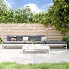 VIDAXL - Salon de jardin - 6 personnes - Blanc