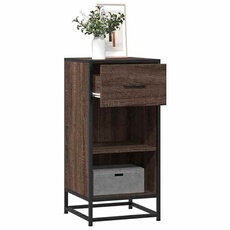 VIDAXL - Buffet - Bois d'ingénierie et Métal - Marron - 35,5x35x76 cm