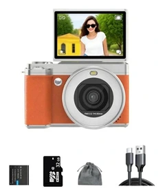 Appareil photo compact szsmart Appareils photo numériques X7 Écran pivotant 128 Go marron