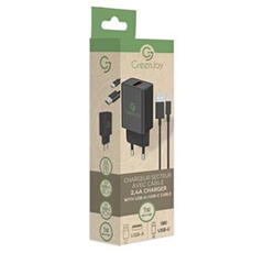 Embout Secteur USB avec Cable Charge et Data Type C 2 1m