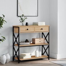 The Living Store Table console 110x40x75 cm Bois massif de pin - Table Basse - Meuble Entrée - Table D'appoint - Table Design - Bois Massif The Living Store Table console 110x40x75 cm Bois massif de pin - Table Basse - Meuble Entrée - Table D'appoint - Table Design - Bois Massif