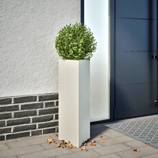 VIDAXL - Jardinière - Triangulaire - Acier - Blanc - 30x26x75 cm - Lot de 2