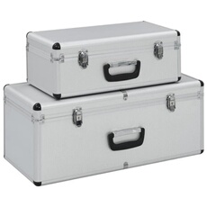 Boîtes de rangement 2 pcs Argenté Aluminium