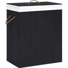 Panier à linge avec une seule section bambou noir 83 L 320758