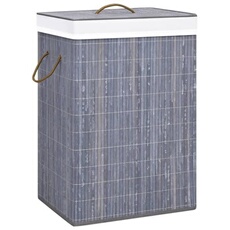 VIDAXL - Panier à linge - Bambou - 2 sections - Gris - 72 L