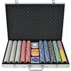 Jeu de poker avec 1000 jetons Laser Aluminium