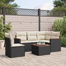 VIDAXL - Salon de Jardin - 6 Pièces - Noir