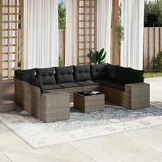 vidaXL - Salon de Jardin - 10 Pièces - Gris