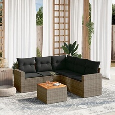 VIDAXL - Salon de jardin - Rotin - 5 personnes - Gris