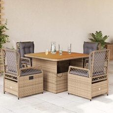 VIDAXL - Salon de jardin 5 pièces - Rotin - Beige