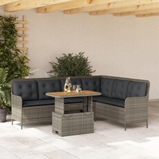 vidaXL - Salon de jardin 2 pièces - Résine tressée - Gris