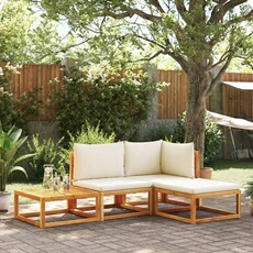 vidaXL - Salon de jardin modulable - Bois massif - Marron - 3 personnes