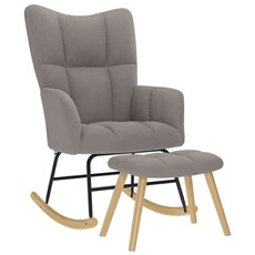 vidaXL - Fauteuil à bascule avec repose-pieds - Tissu - Taupe