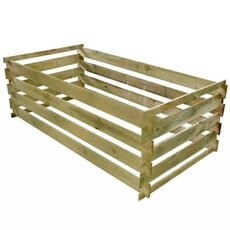 Bac de compostage - - 180x90x90 cm - Bois de pin imprégné - Résistant à la pourriture - Montage facile