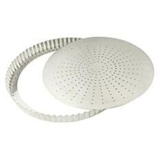 Tourtière cannelée perforée 28 cm - - Argent / Métallique - Métal