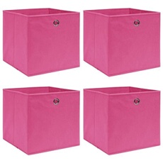 Boîtes de rangement 4 pcs Rose 32x32x32 cm Tissu