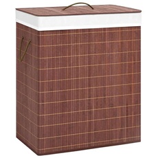 Panier à linge avec 2 sections bambou marron 100 L 320748